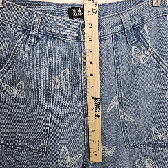 Simple Society Jeans Womens 9/29 Boho Festival Baggy Butterfly Wide Leg Skater - Picture 7 of 9